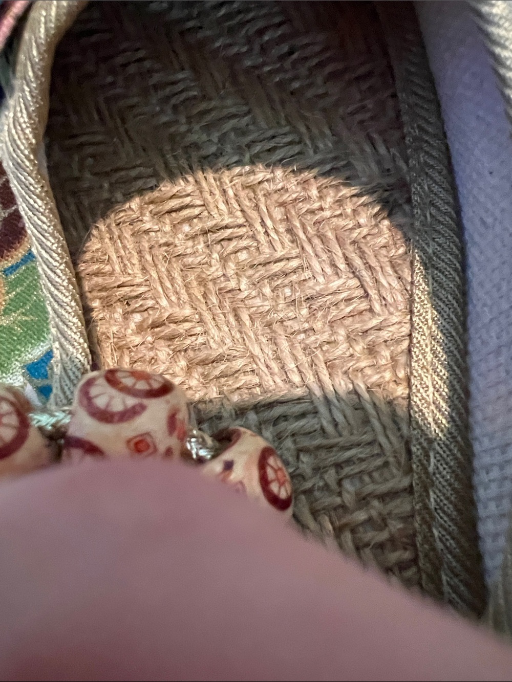 Beginning Boutique Black Multi Floral Ballet Flats with Beaded Ankle Wrap - Picture 12 of 12